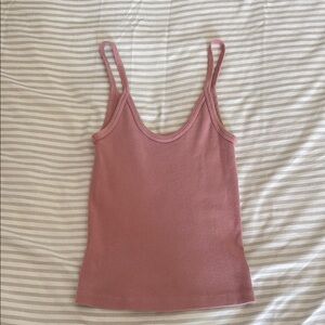 Brandy Melville Pink Ribbed Fitted Camisole